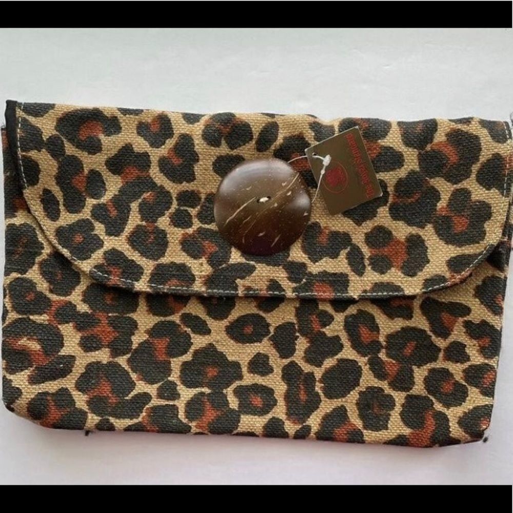 The Royal Standard Cheetah Jute Clutch NWT
